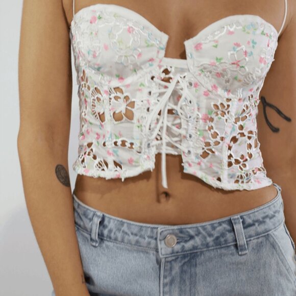 For Love & Lemons Kyra Corset Crop Top - Picture 2 of 8